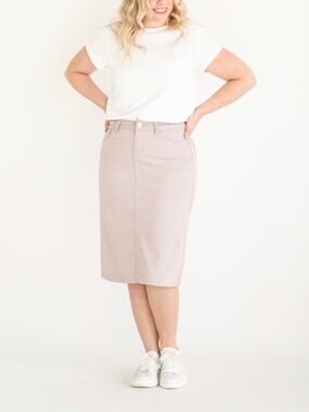 Inherit Gray Remi Skirt EUC 9/10 Medium 26” Modest Modern Womens Girls Denim